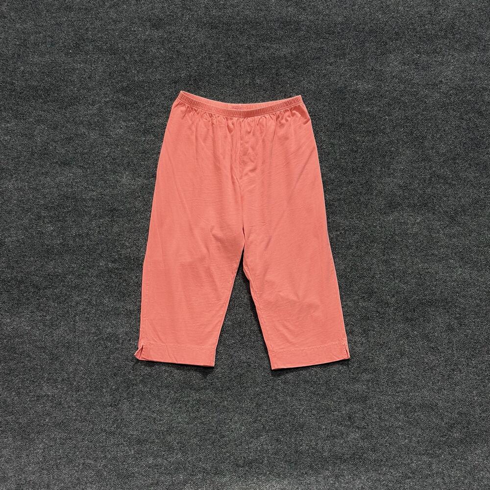 Fresh Produce Capri Pants Womens XXL Pink Cotton Elastic Waist Made USA Lounge